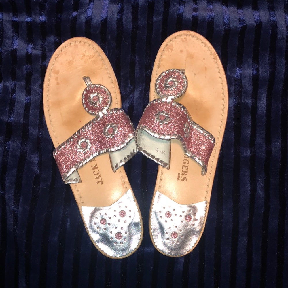EUC Pink sparkly Jack Rogers size 9